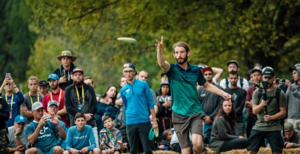 A man throwing a disc at Winthrop
