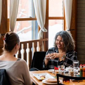 Two Women at Boulder Dunshanbe Teahouse