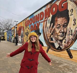 The Wisconsinista at the Groundhog Mural