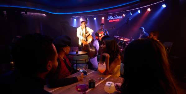 People listening to jazz at Blue Llama jazz club