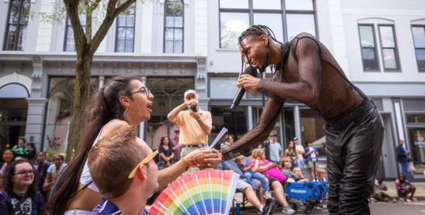 J. Santino sings at Ann Arbor Pride