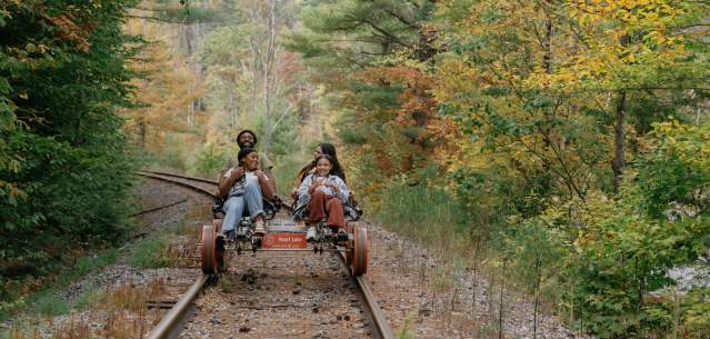 Family Railbiking in North Creek