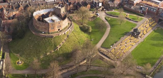 Tamworth Castle aerial shot