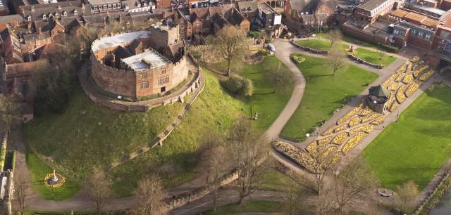 Tamworth Castle aerial shot
