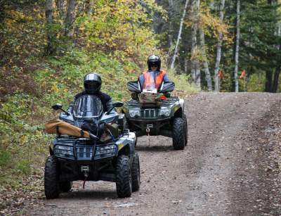 ATVs on forest road