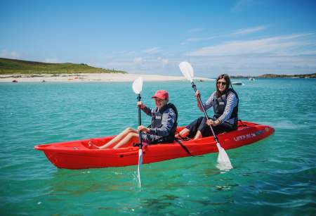 Family in kayak