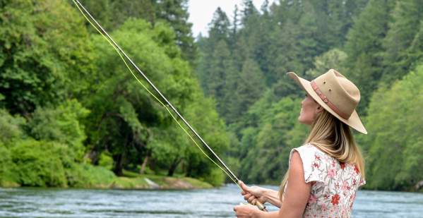 Woman Fly Fishing on the McKenzie River