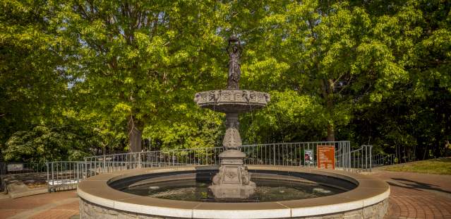 Fountain in downtown park