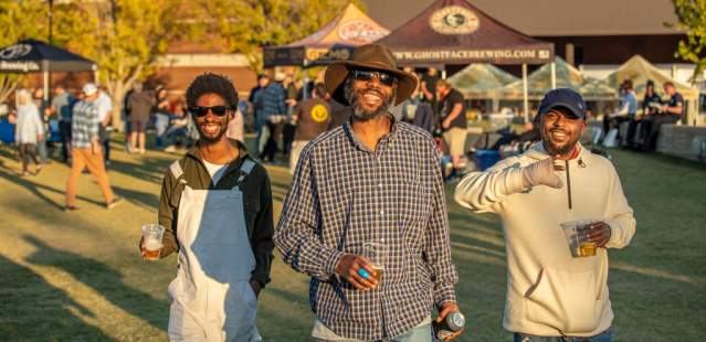 Group of guys at Bell Tower BREWFEST