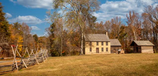 Old Stone House in Fall