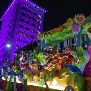Colorful Mardi Gras float