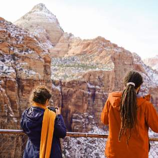Winter Views at Scenic Overlook in Zion National Park