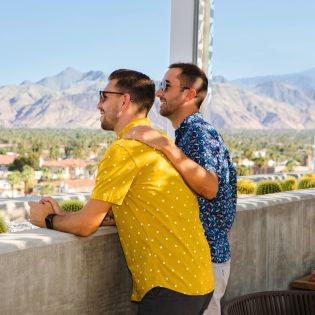 Two men, scenic view Palm Springs