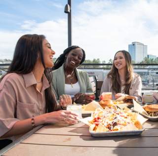 Group Eating On Patio