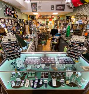 jewelry counter and store displays inside celtic connections in downtown rapid city