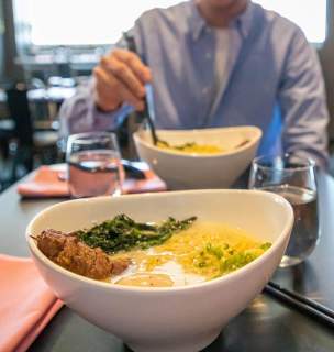 two bowls of ramen at the locally owned restaurant bokujo in rapid city