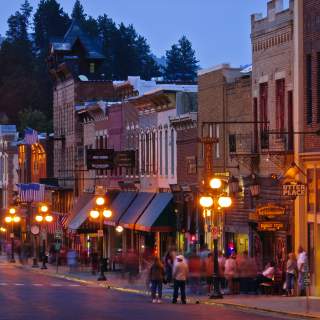 Downtown Deadwood at night