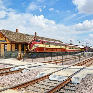 Grapevine Vintage Railroad train at the Cotton Belt Depot