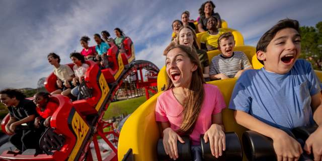 Kids screaming on roller coaster