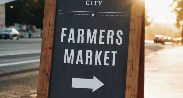 festival city farmers market sign