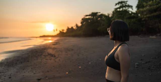 Sunset view on the coast at Cerro Hoya, Los Santos province