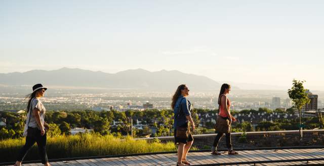 Walking at Red Butte Garden Above City