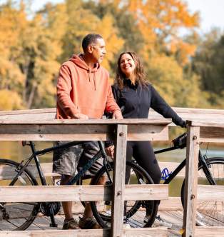 Couple with bikes