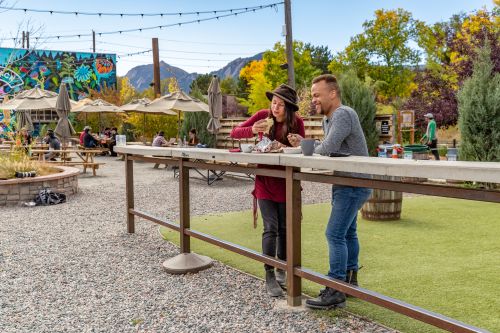 Couple Eating Outside During Fall In Boulder, CO