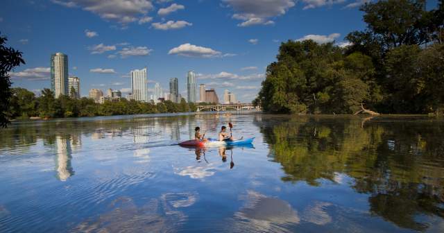 Kayak on Lady Bird Lake in Austin texas