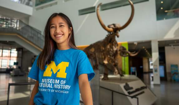Student docent at U-M Natural History Museum
