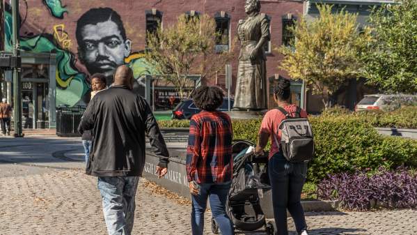 People walking by the Maggie L. Walker National Historic Site