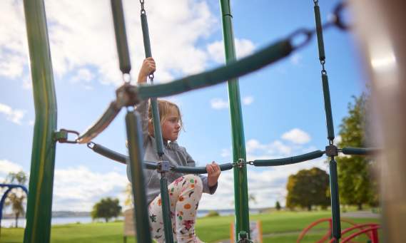 Kid at Onondaga Lake Park Playground