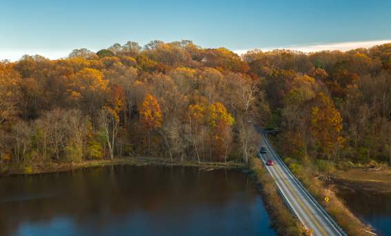 Aerial Scenic Drive Fall
