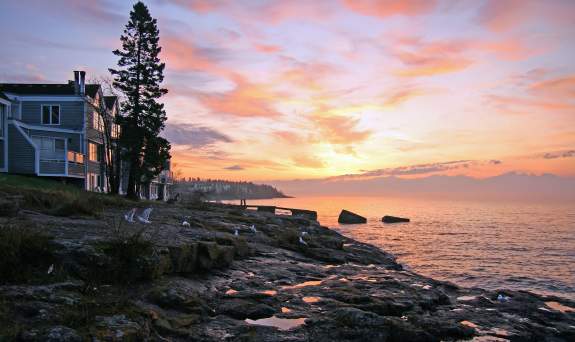 Sunrise over Lake Superior from Bluefin Bay Resort