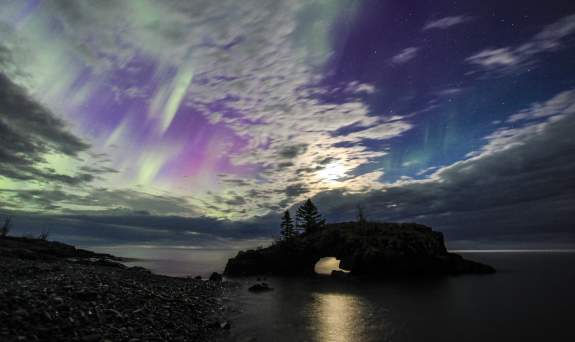 Northern Lights over a Lake Superior