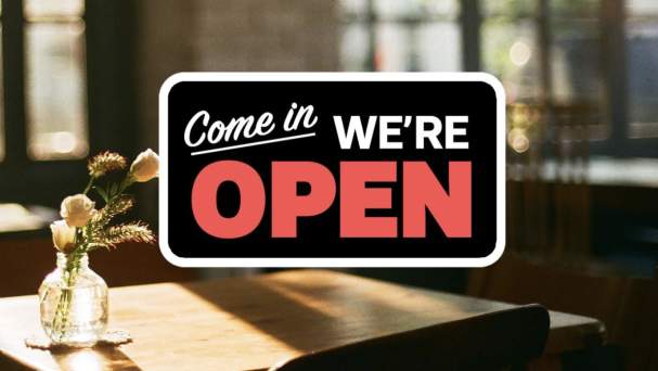 We're Open Sign