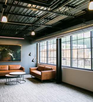 An intimate seating area at The Woolery Mill