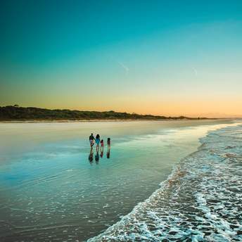 Family on East Beach on St. Simons Island