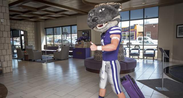 Willie checking out a local hotel