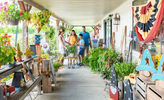 Shopping on Flinchbaugh's front porcj