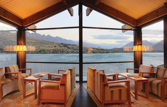 The Rees Hotel view of mountains from lounge