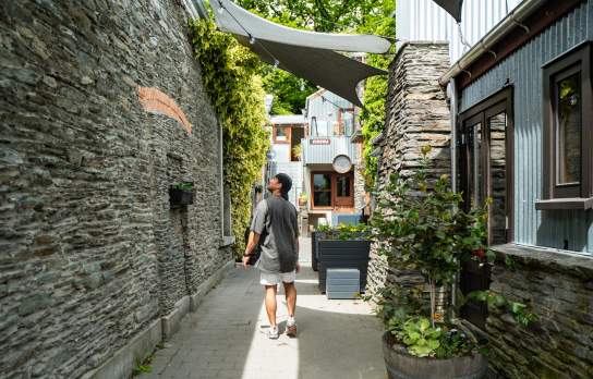 Person in Arrowtown laneway