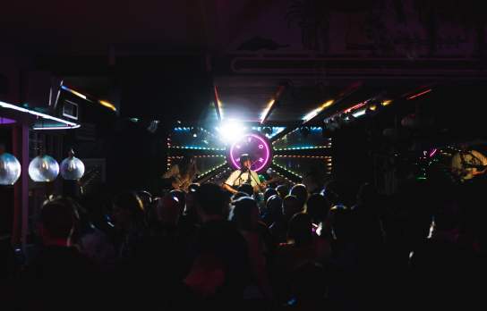 Live singer playing at Yonder