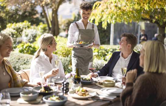 People dining at Mora Wines & Artisan Kitchen