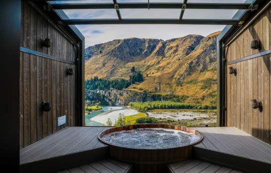 Onsen Hot Pools with view over river