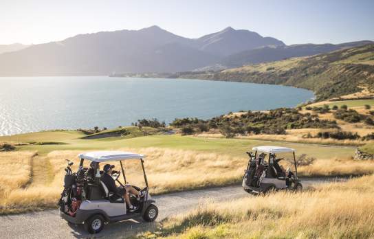 Golf Carts at Jack's Point along the lakeside