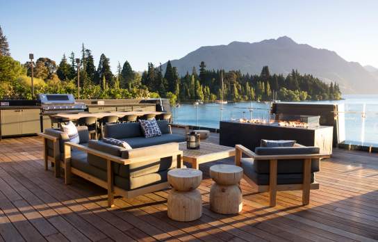 Beautiful view from The Penthouse, Eichardt's overlooking lake and mountains