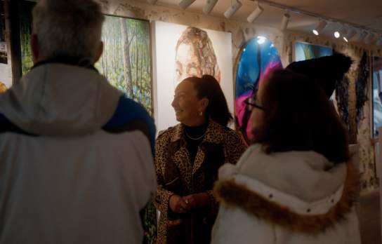 Art Bay Gallery, people looking at art