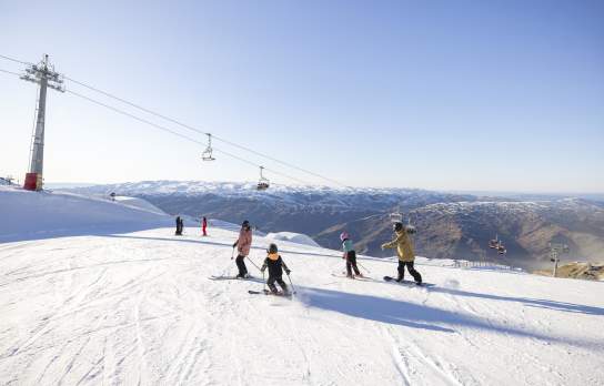 Family skiing at Cardrona Alpine Resort