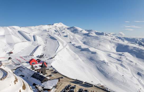 Aerial view of ski field